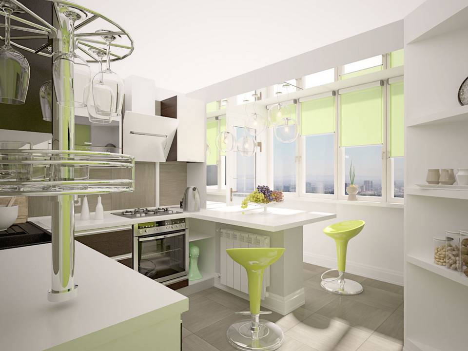Дизайн балкона, совмещенного с кухней (72 фото): интерьер совмещенной кухни, шторы, интерьер после объединения