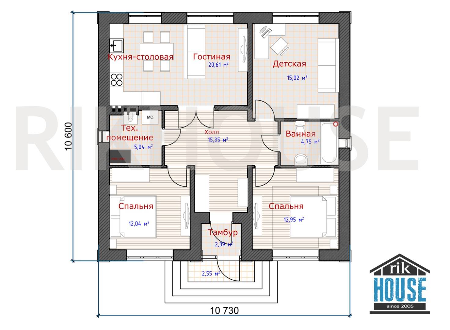 Проекты одноэтажных домов с тремя спальнями. правила создания оптимальной планировки