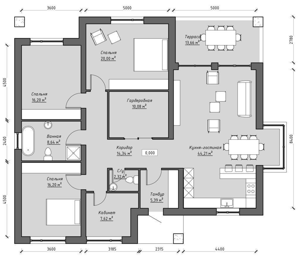 Планировка одноэтажного дома: фото дизайнов проектов одноэтажных домов с планировкой