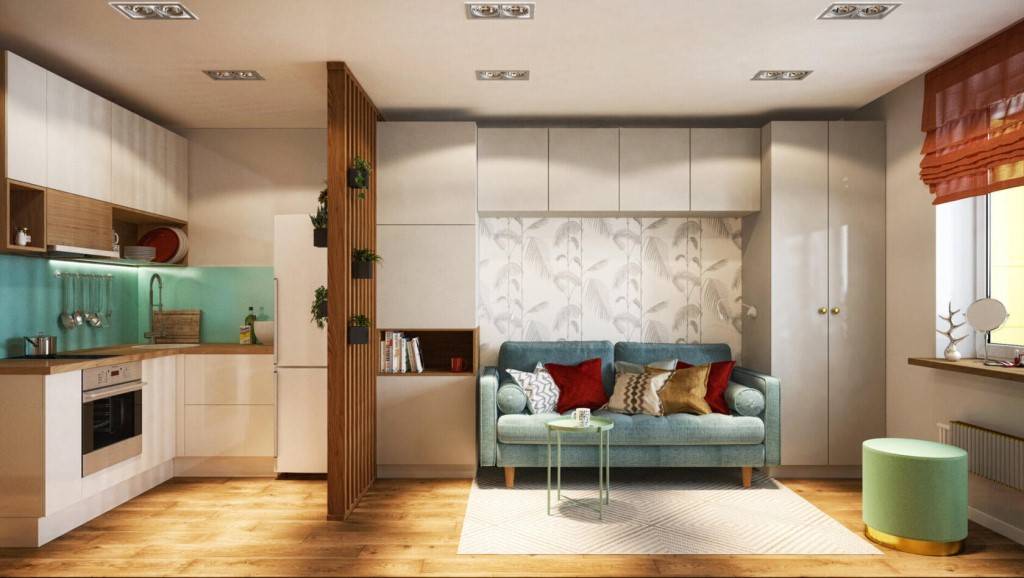 Оформление гостиной 24 кв. м.: создаем уютный дизайн с кухней или спальней