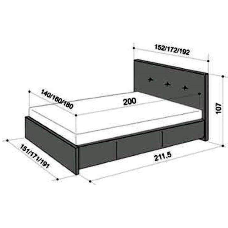 Стандарты размеров двуспальной кровати