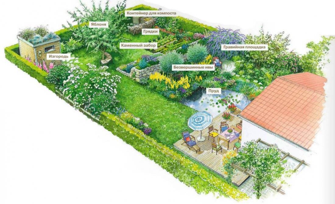 Планировка сада – примеры готовых схем