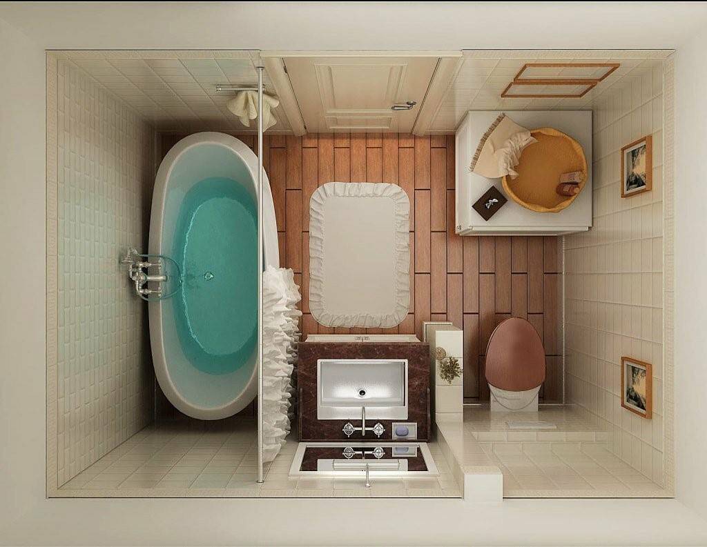 Ванная 2 кв м: дизайн без туалета - 25 фото