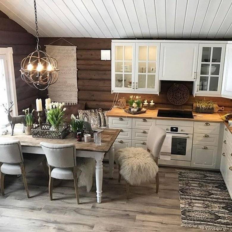 Кухня в деревянном доме – примеры интерьеров в различных стилевых решениях и подходящие для них материалы