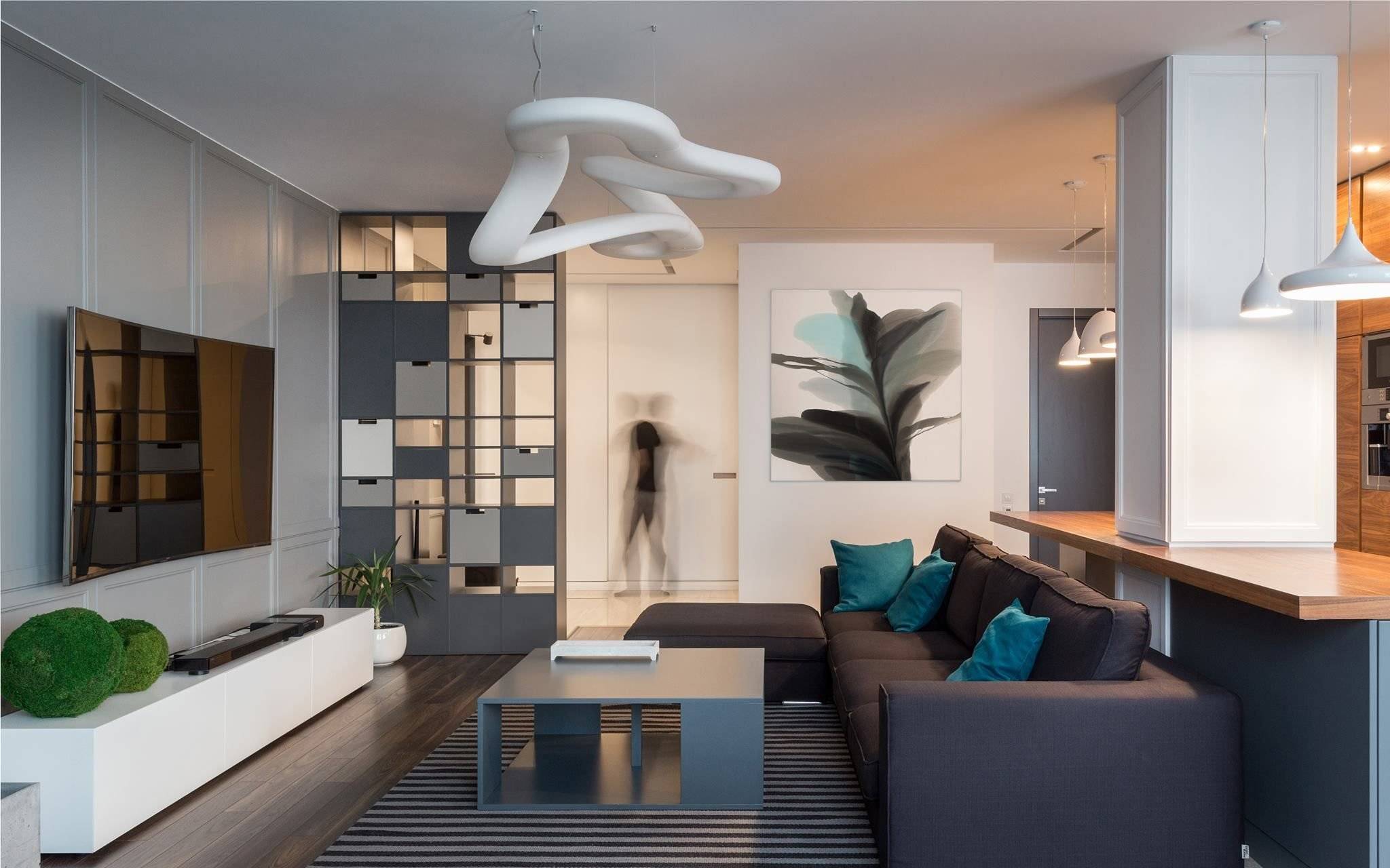 Современный дизайн однокомнатной квартиры, идеи + фото