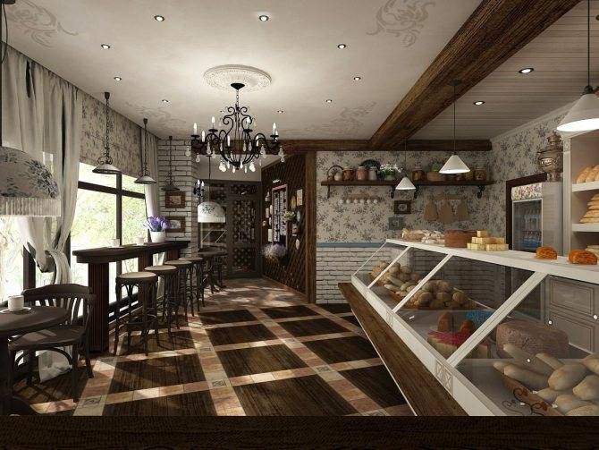 Пекарни дизайн интерьера. визуальное зонирование пространства в оригинальном дизайне пекарни