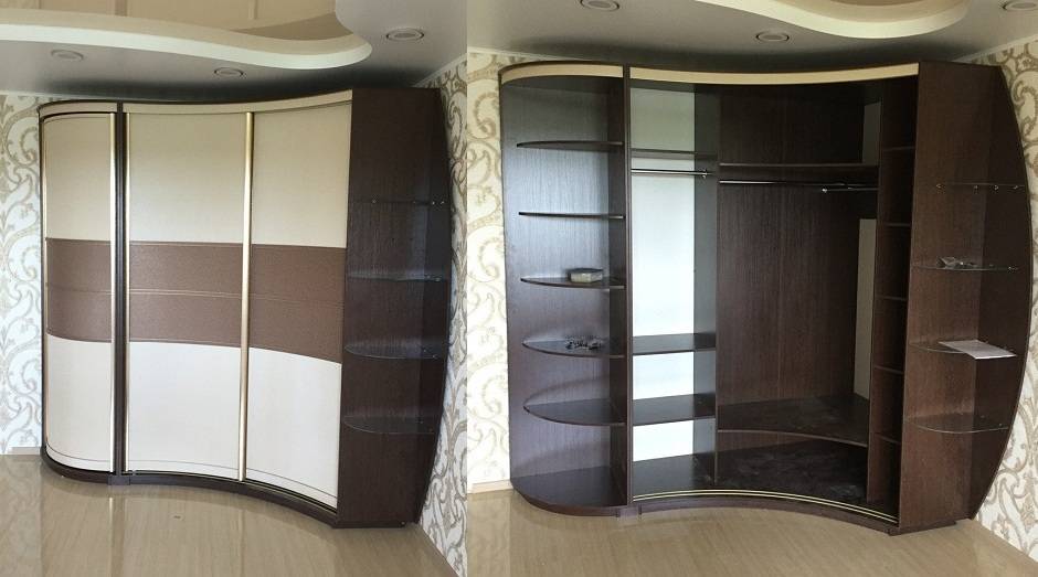 Угловой шкаф-купе в гостиную (47 фото): дизайн в интерьере больших шкафов