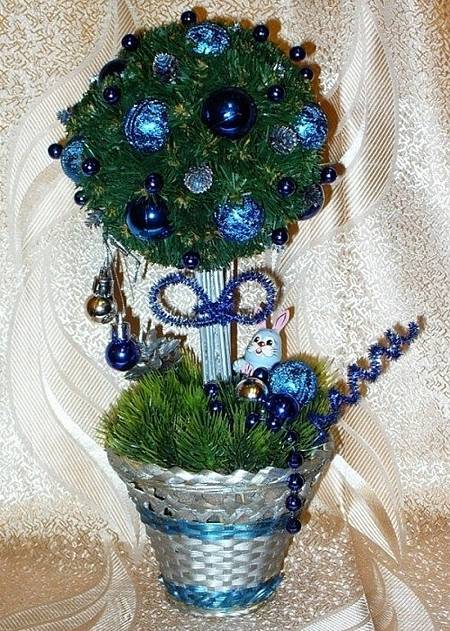 Новогодний топиарий елочка: украшаем праздник сами