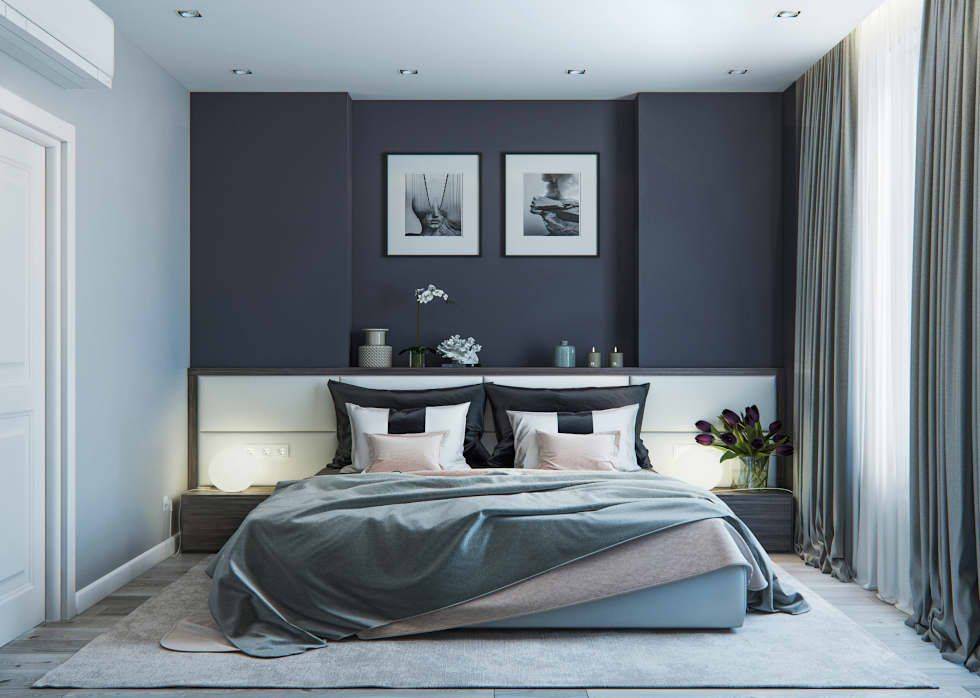 Серо-голубая спальня (37 фото): как оформить интерьер в серо-голубых тонах, модный дизайн