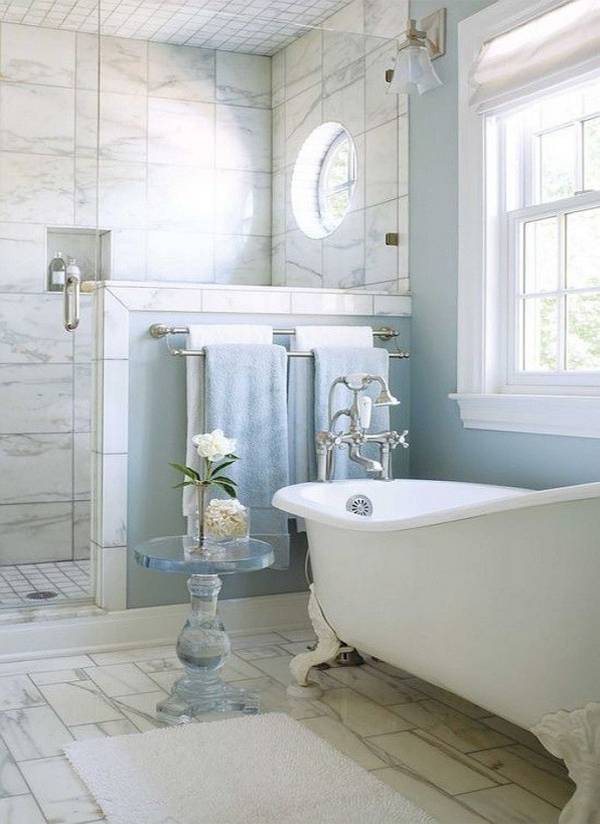 Дизайн ванной комнаты в стиле шебби-шик фото и описание