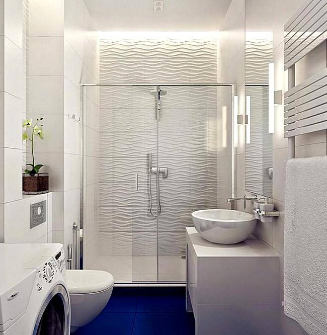 Дизайн небольшой раздельной ванной комнаты без туалета