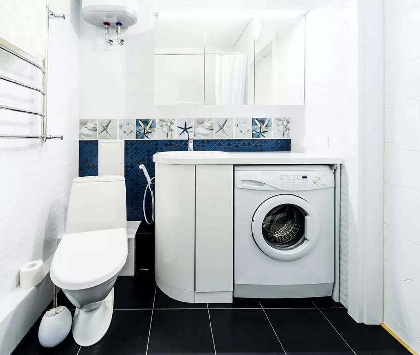 Стиральная машина в ванной (101 фото): особенности дизайна интерьера ванной комнаты со стиральной машиной в современном и других стилях