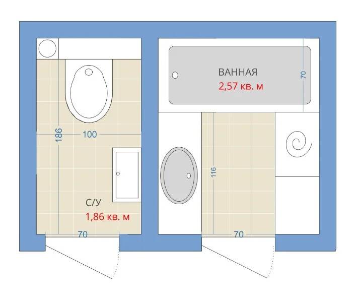 Размер туалета в частном доме