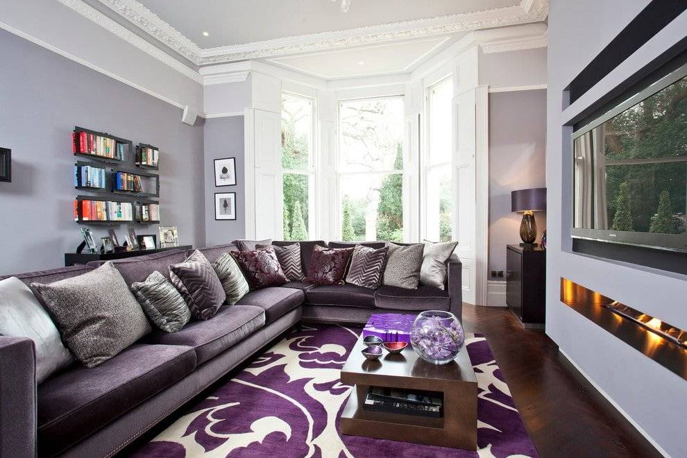 Фиолетовый диван: 90 фото центрального украшения яркого помещения