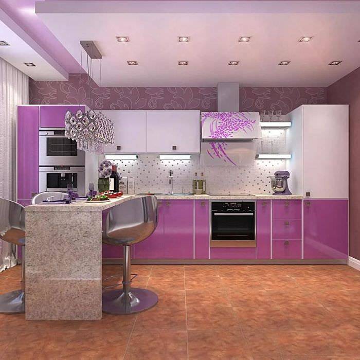 Фиолетовая кухня: советы по созданию красивого интерьера (55 фото) | современные и модные кухни