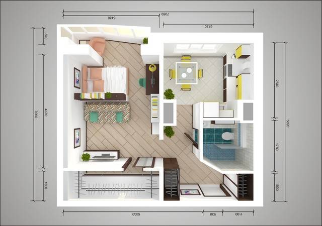Дизайн трехкомнатной квартиры п-44т на фото
