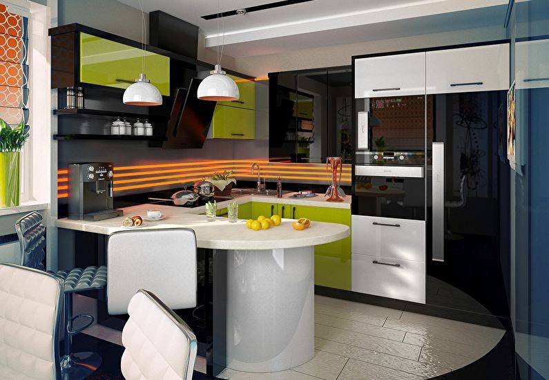 Модерн в интерьере кухни - 105 фото примеров