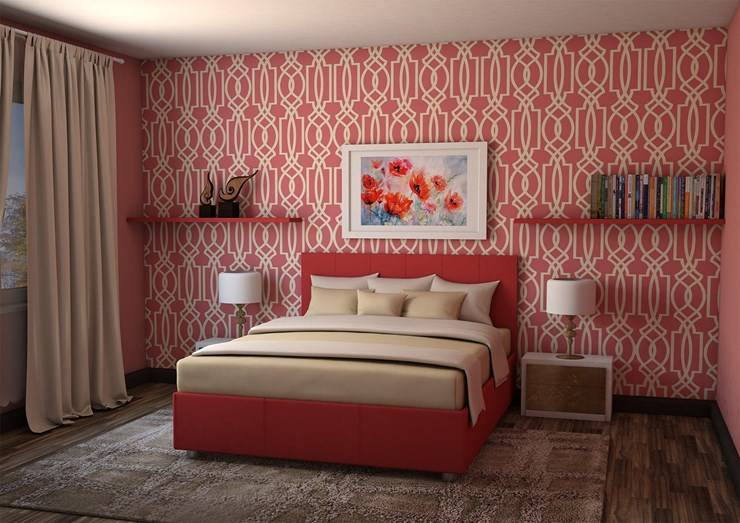 Фото дизайна обоев в спальню: модные оттенки, идеи поклейки