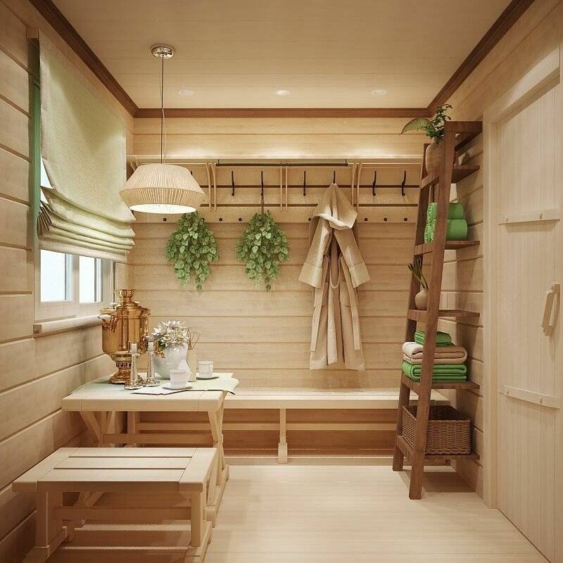 Внутренняя отделка бани комнаты отдыха