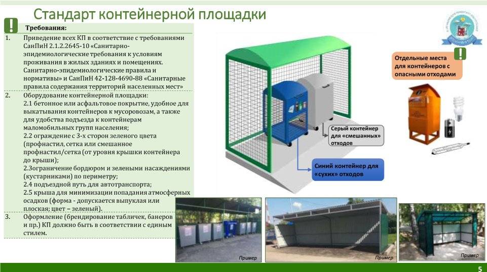Правила обустройства контейнерных площадок для сбора тко - виды отходов  твердые  коммунальные отходы - статьи - отходы.ру