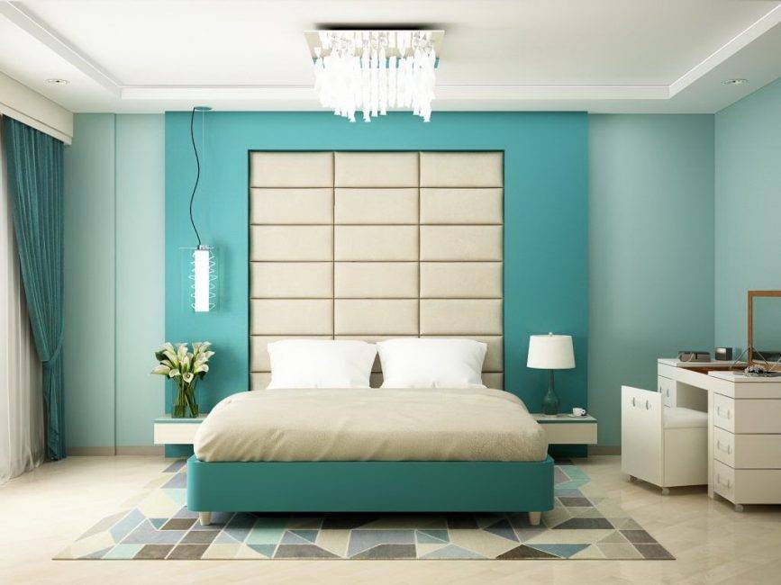 Бирюзовая спальня: топ-200 фото новинок дизайна + варианты сочетания цветов в интерьере