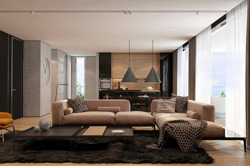 Дизайн и интерьер гостиной в стиле минимализм