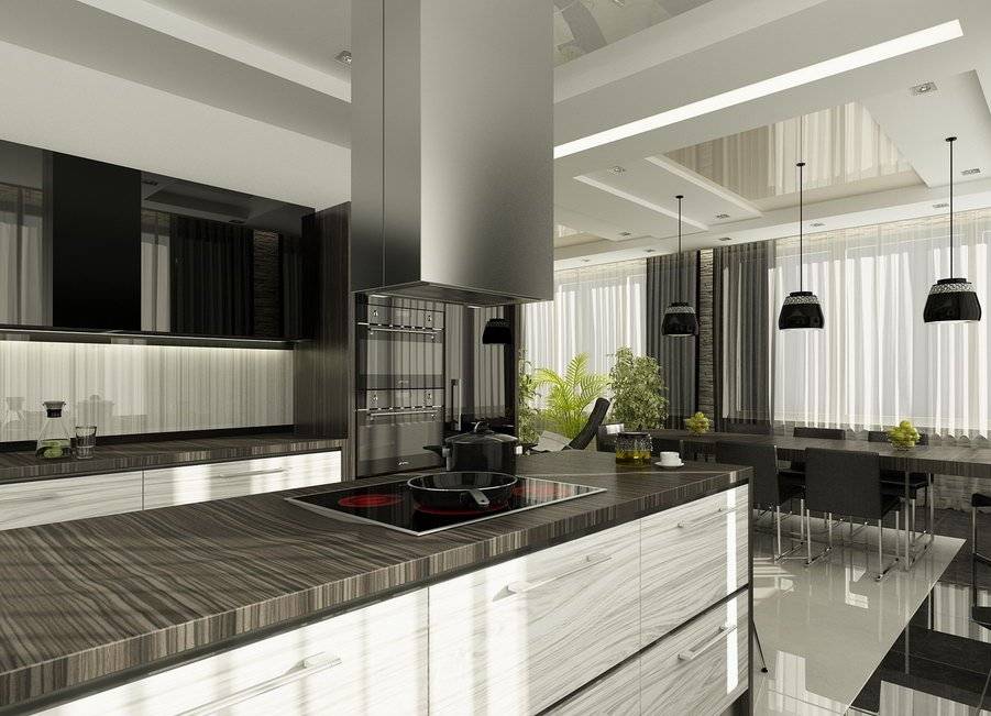 Идеи дизайна интерьера кухни в стиле хай-тек