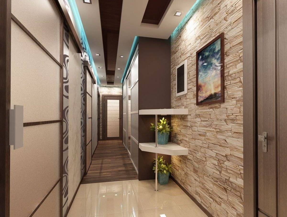 Дизайн длинного коридора + фото