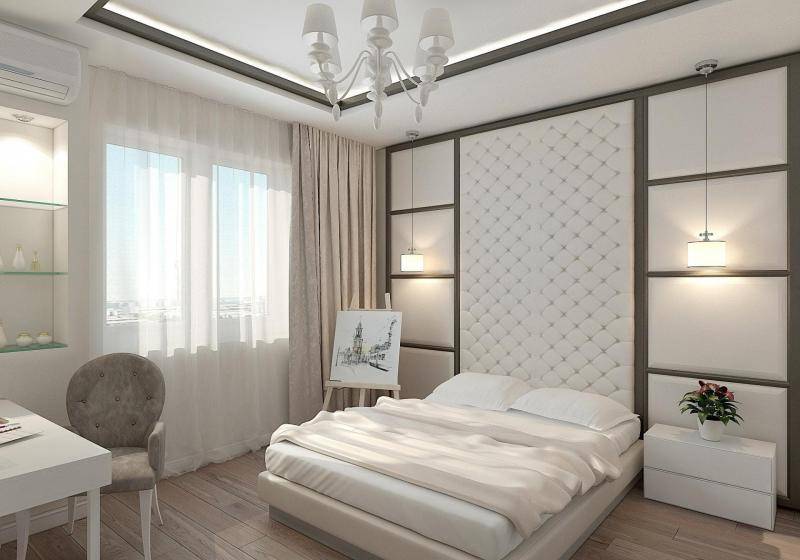 Спальня 16 кв м с дизайном в современном стиле с фото