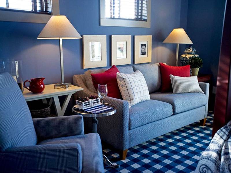 Синяя гостиная (+45 фото): советы и идеи дизайна для модного интерьера | дизайн и интерьер