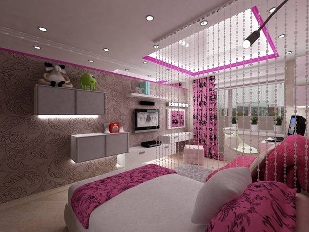 Спальня для девушки в модном обзоре, актуальный дизайн с фото
