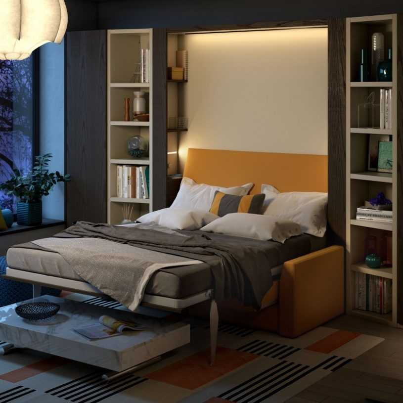 Спальня – гостиная в интерьере современной квартиры