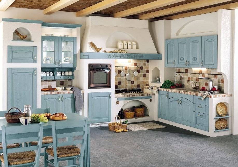 Деревенская кухня: характерных детали, оформление стен и потолка на фото, современный дизайн
