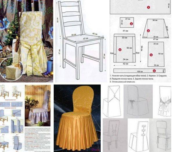 Чехлы на стулья своими руками: выбор материала, выкройки, пошив и изготовление чехлов на стулья (105 фото)