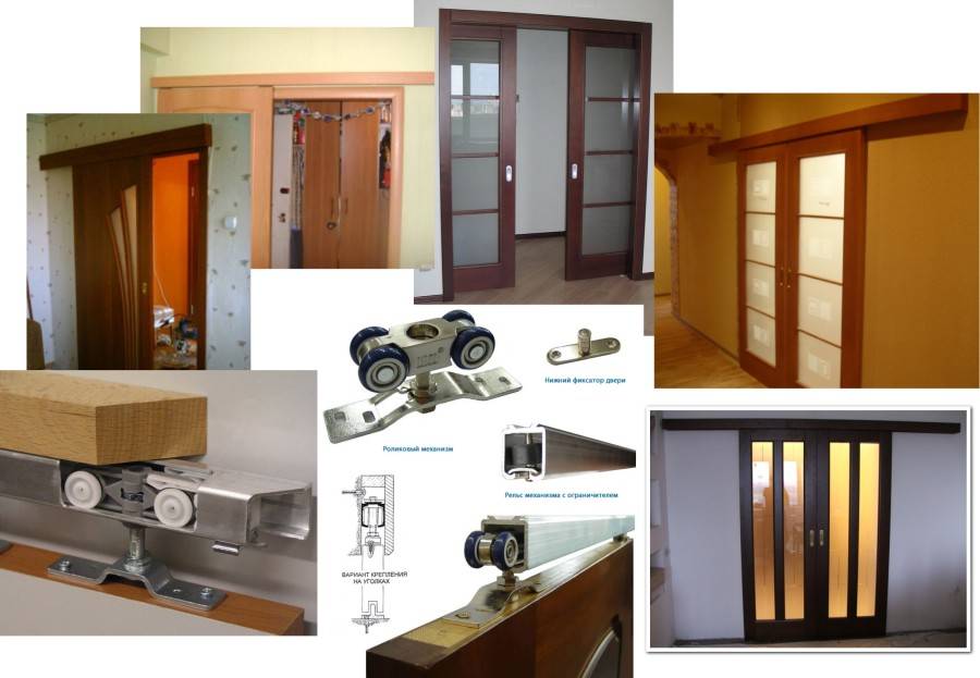 Установка раздвижных межкомнатных дверей на рельсах и роликах: все виды дверных полотен, монтаж системы крепления дверей купе для гостиной комнаты и кухни, как установить нижнюю направляющую и ролики