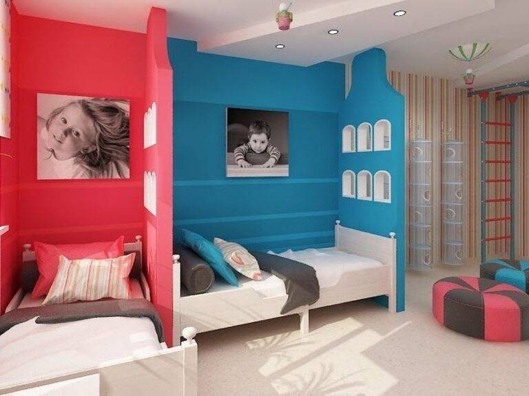 Дизайн детской для разнополых детей (90 фото) - интерьер комнаты для мальчика и девочки