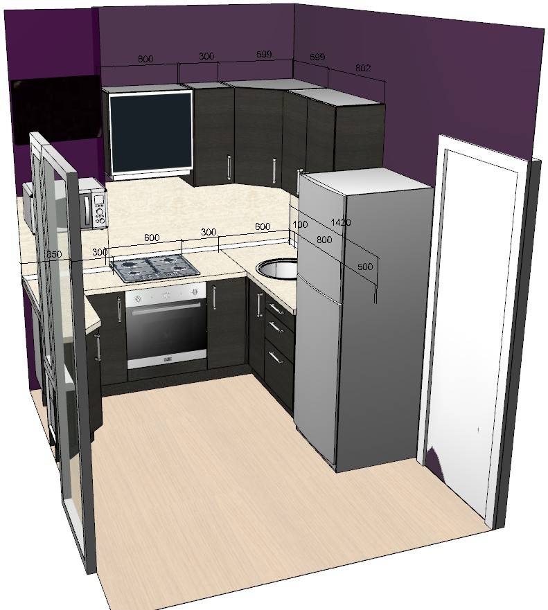 Кухня 7 кв метров: идеи дизайна с холодильником и балконом
 - 21 фото
