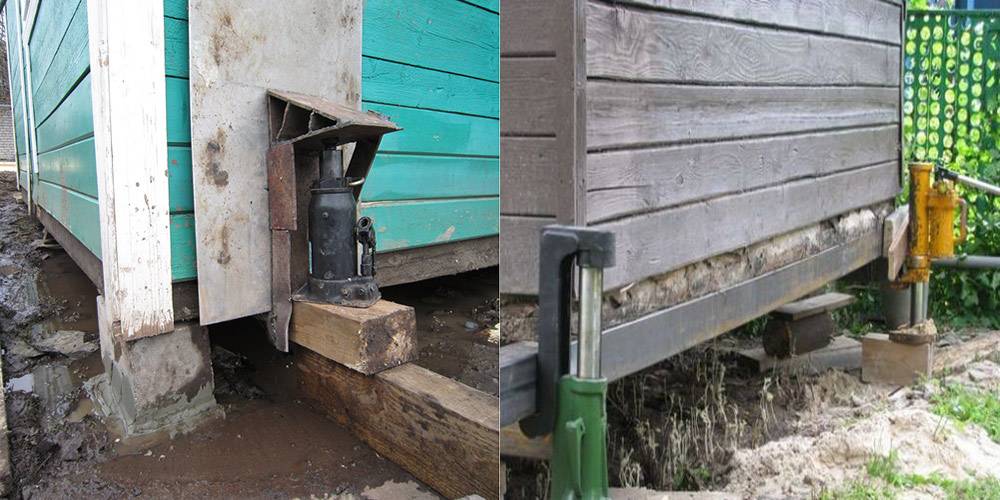 Поднятие деревянного дома - ремонт и стройка