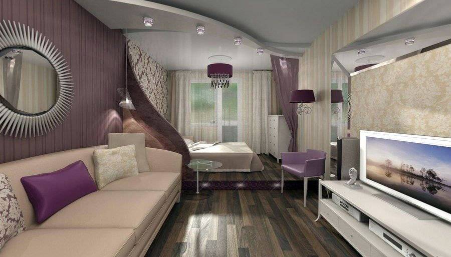 Зонирование комнаты на спальню и гостиную (102 фото): дизайн спальни с перегородкой, как совместить спальню и гостиную