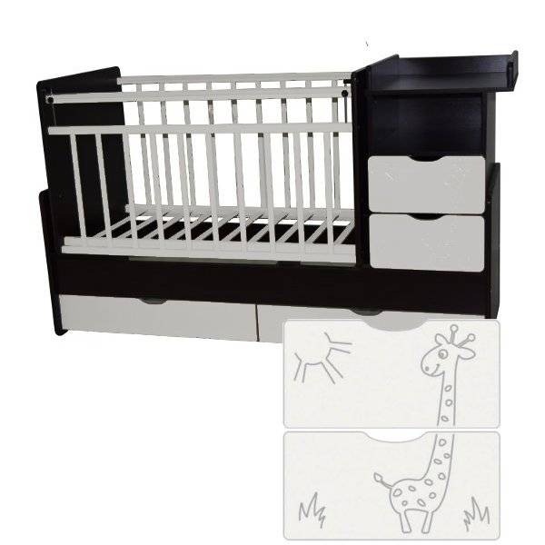 Примеры дизайна детских кроваток с пеленальным столом