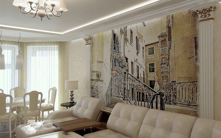 Дизайн стен в гостиной +80 фото примеров интерьера