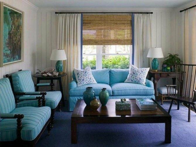 Синяя гостиная (+45 фото): советы и идеи дизайна для модного интерьера