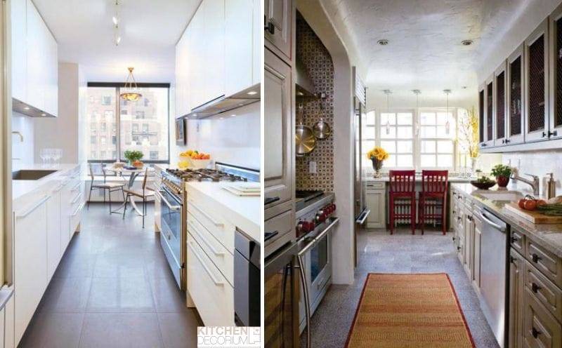 Дизайн вытянутой кухни — фото идеи интерьера