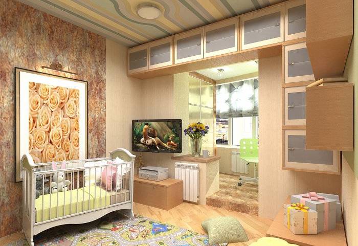 Дизайн спальной и детской в одной комнате