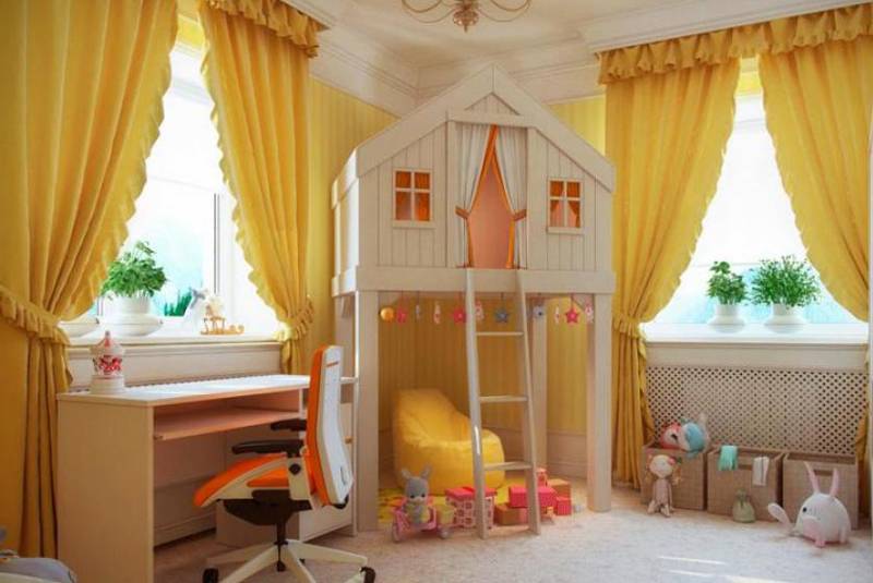 Шторы в детскую — дизайнерское оформление комнат для мальчиков и девочек (122 фото)