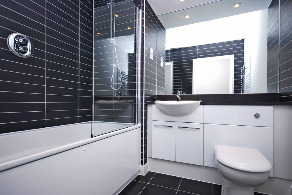 Дизайн интерьера ванной комнаты в стиле хай-тек
