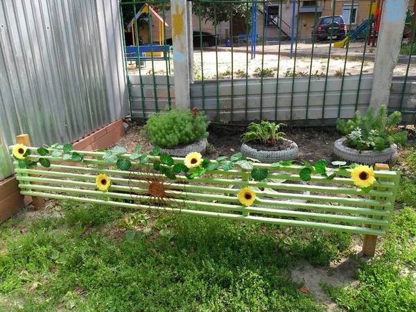 10 идей оформление площадки детского сада своими руками. фото