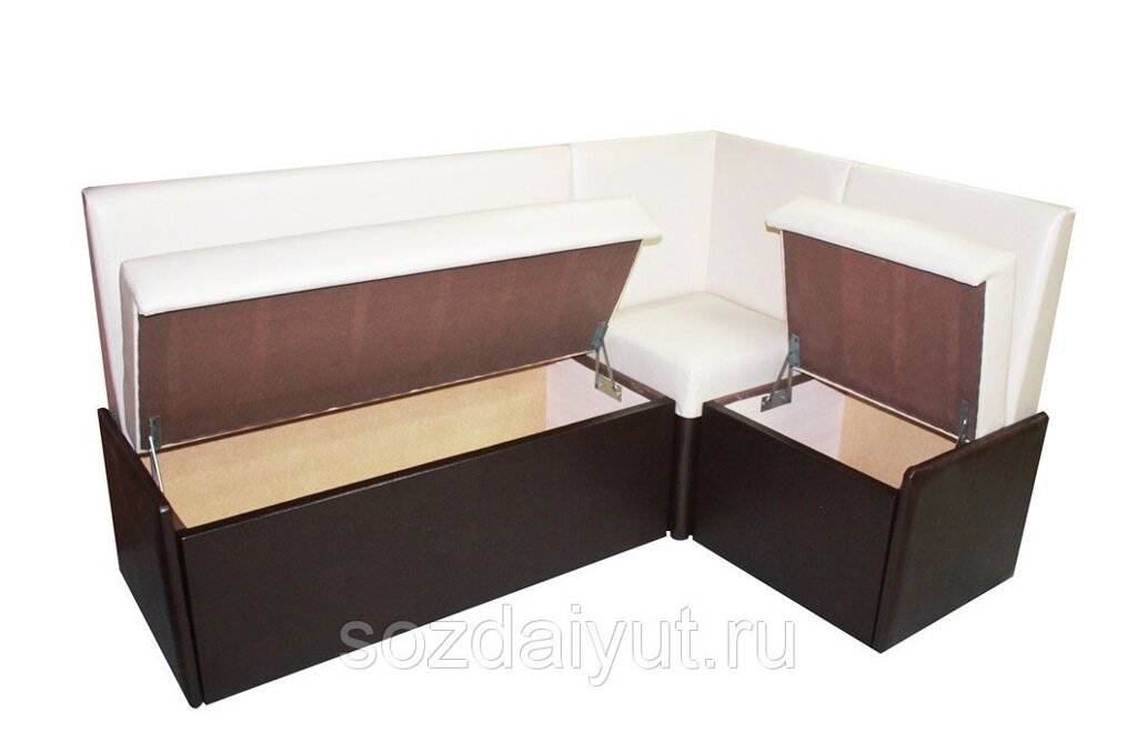 Диваны на кухню с ящиком для хранения: кухонный прямой диванчик на маленькую узкую кухню