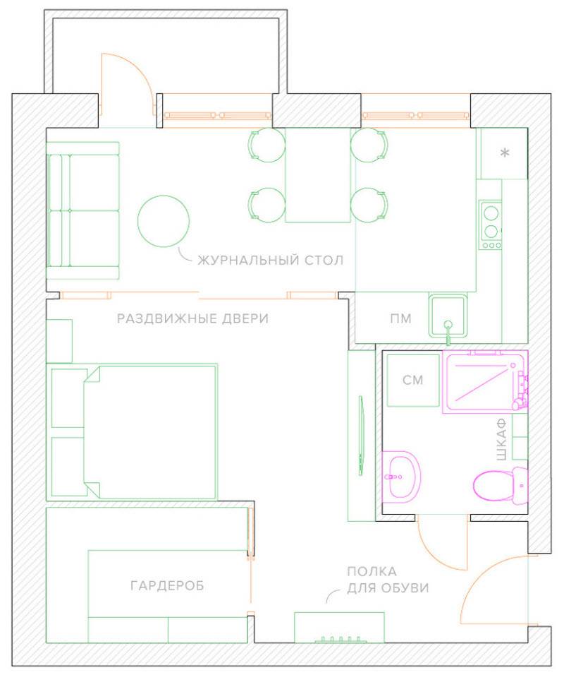 Перепланировка хрущевки: фото до и после, 1, 2, 3, 4 комнатные