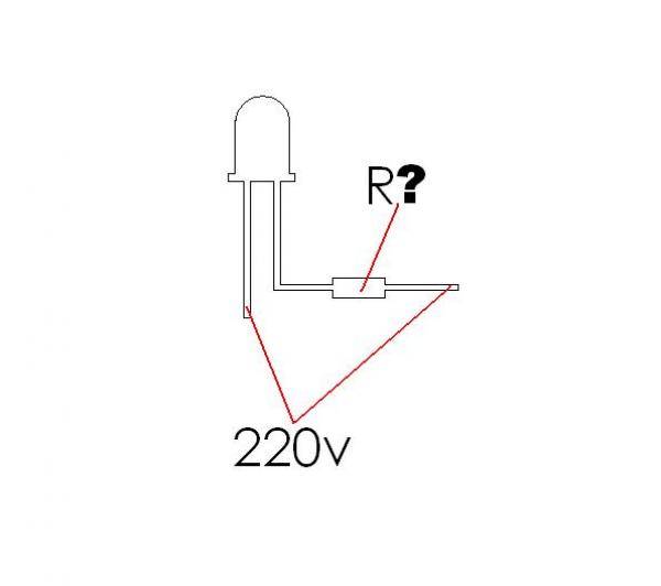 Подключение светодиода к сети 220в схема для индикации